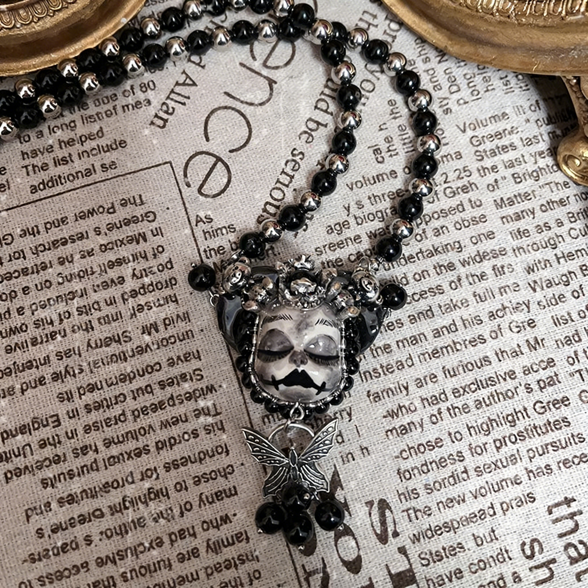 Butterfly Slumber Gothic Doll Necklace