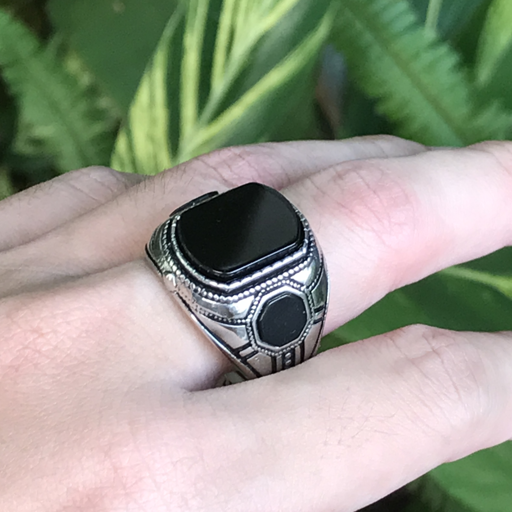 Turquoise Vintage Stainless Steel Ring