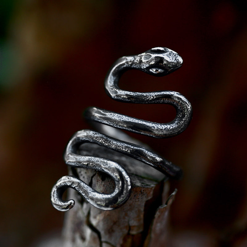 Coiled Snake Stainless Steel Ring