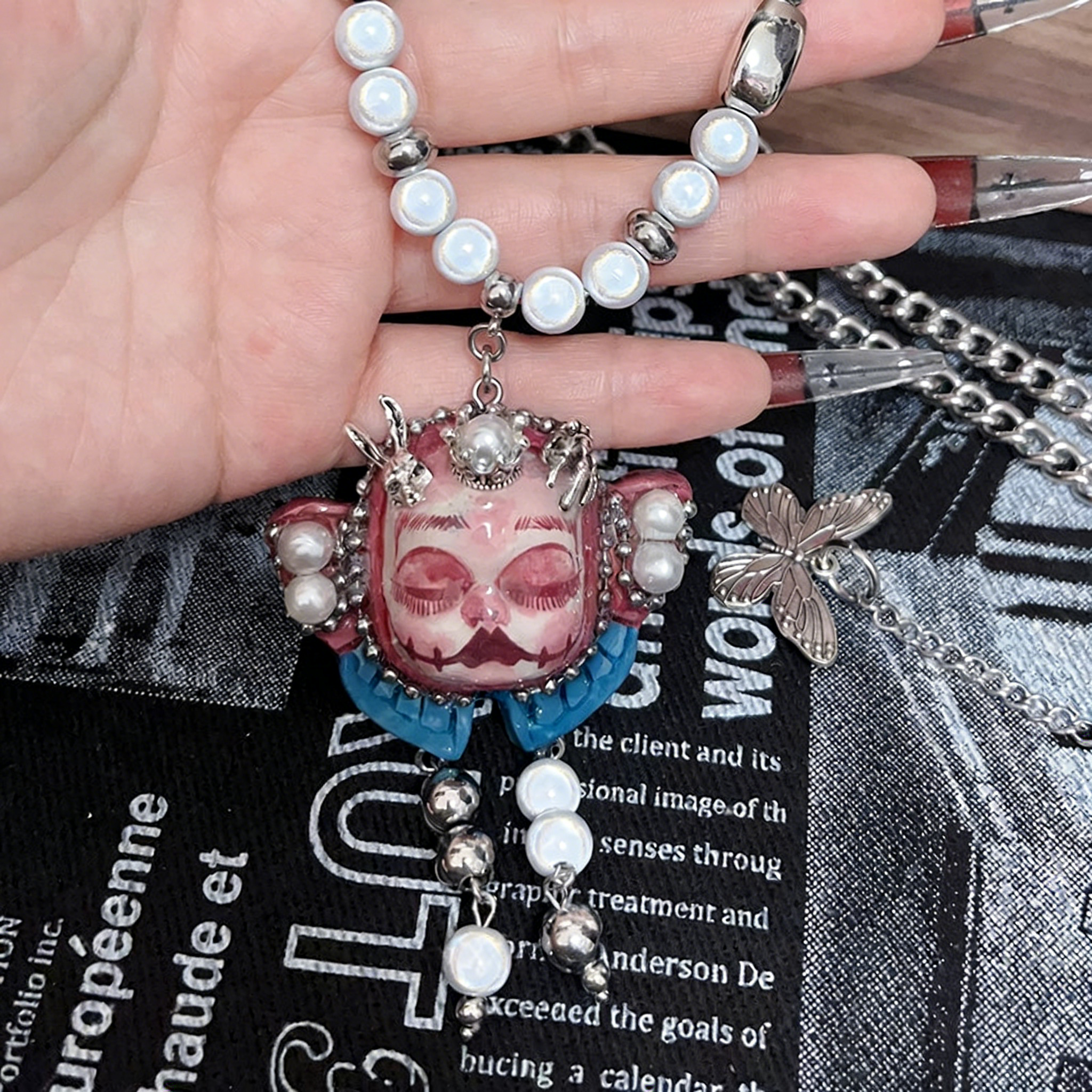 Blush Slumber Gothic Doll Necklace