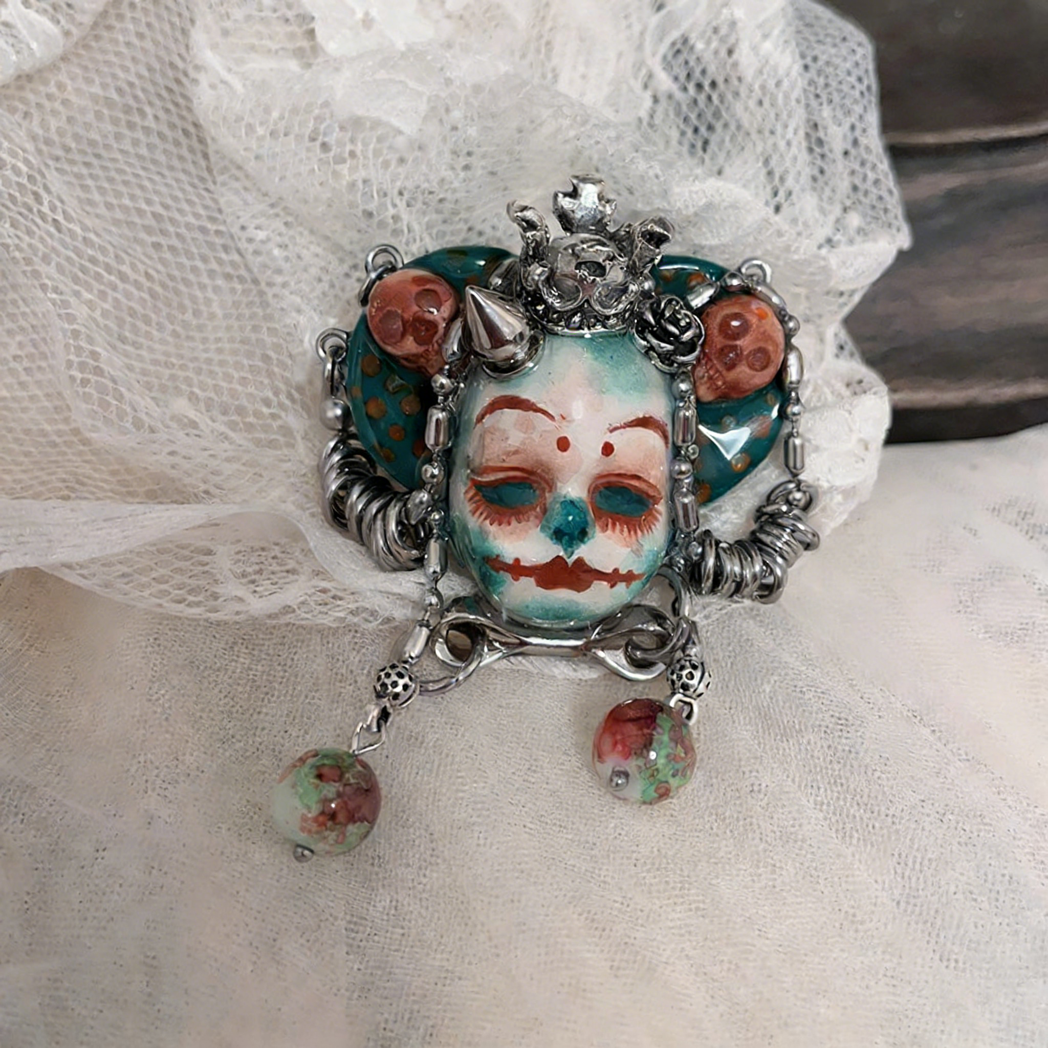 Violet Butterfly Slumber Gothic Doll Necklace