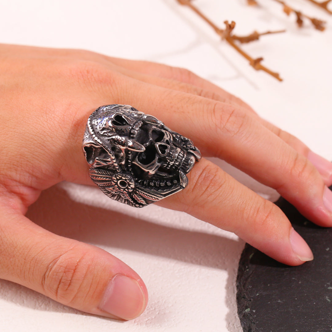 Jaguar Skull Stainless Steel Biker Ring