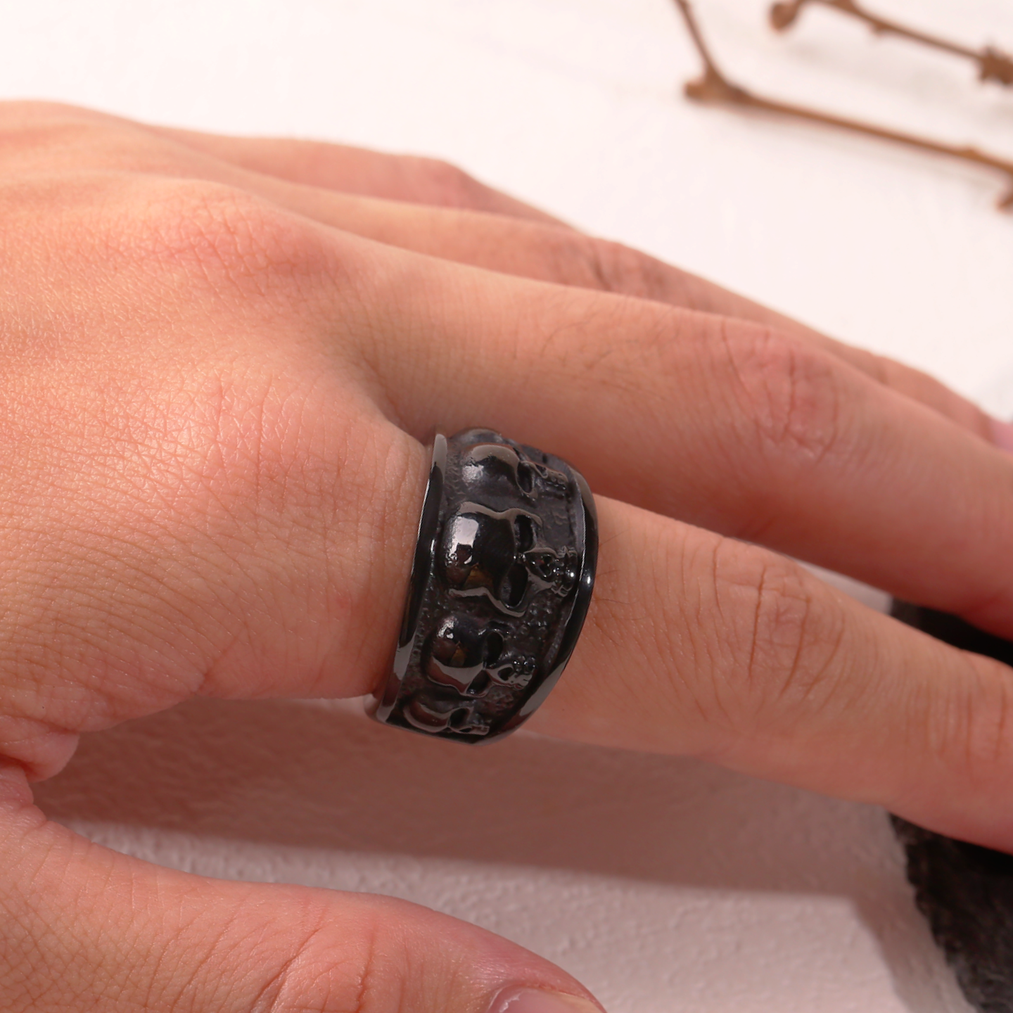 Texture Fiore Con Anello In Acciaio Inox Smaltato