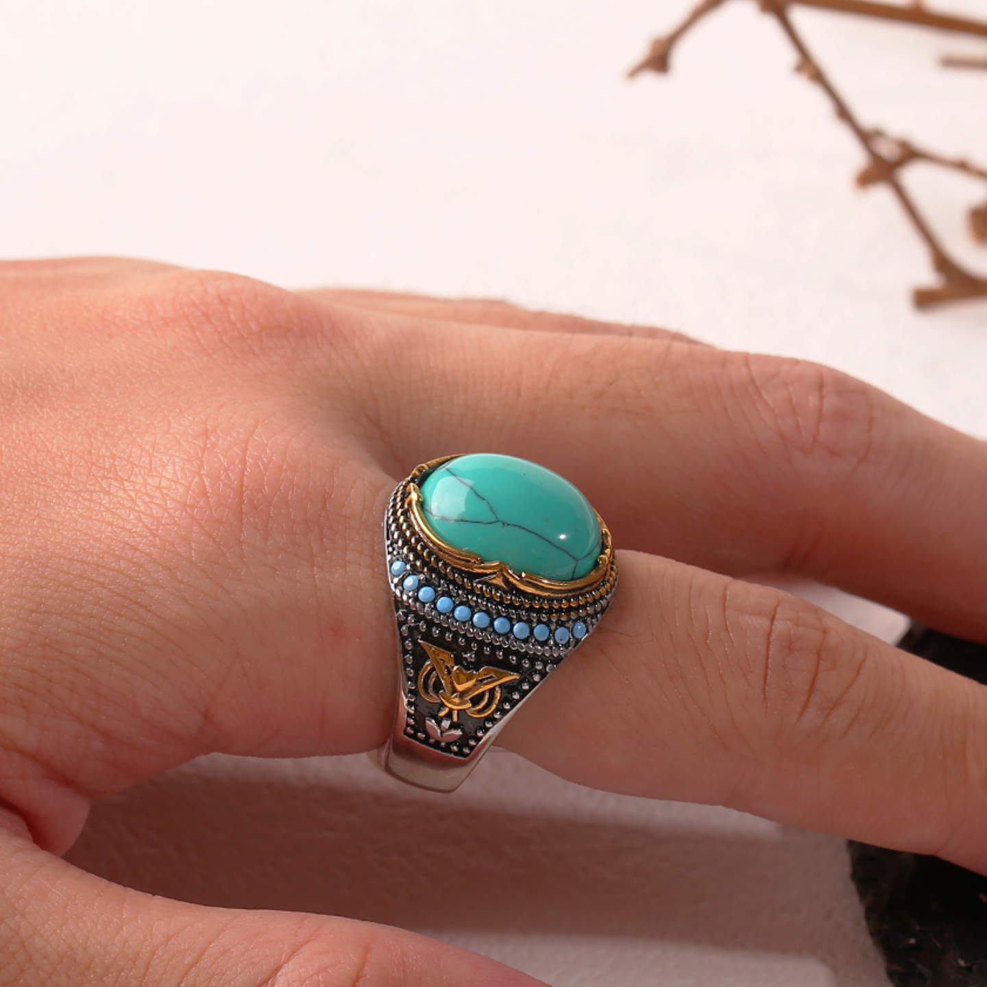 Turquoise Stainless Steel Ring