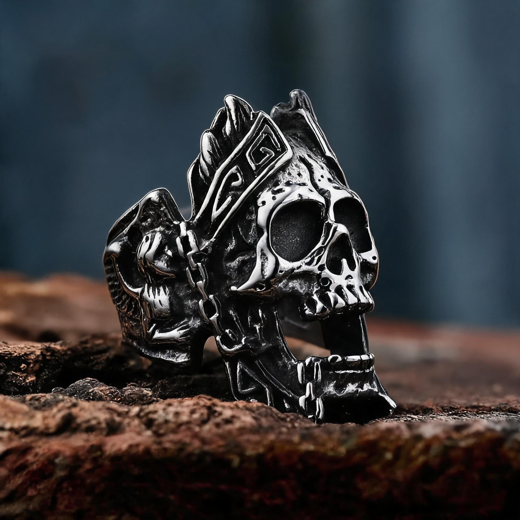 Gods of War Ares Anello teschio in acciaio inossidabile