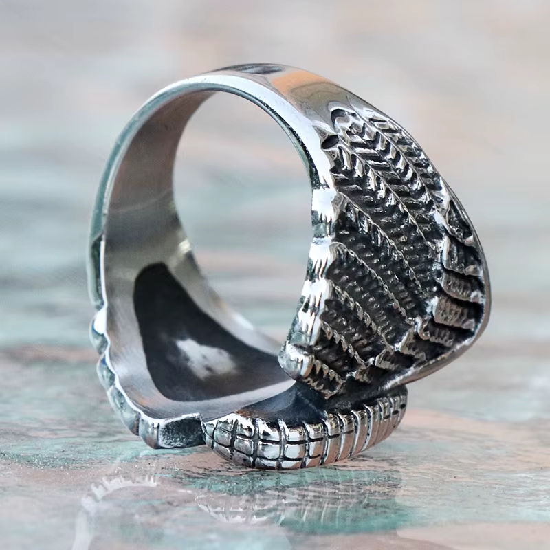 Biker Wing Wheel Stainless Steel Ring