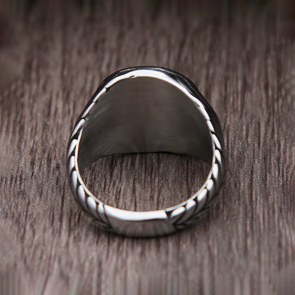 Vintage Caesar Coin Signet Stainless Steel Ring