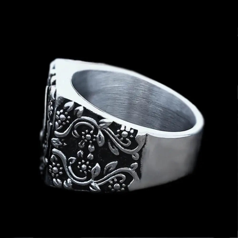 Ace Of Spades Stainless Steel Biker Ring - Vrafi Jewelry