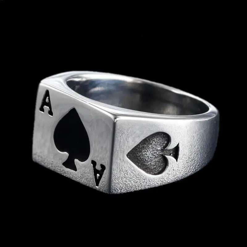 Ace of Spades Stainless Steel Ring - Vrafi Jewelry