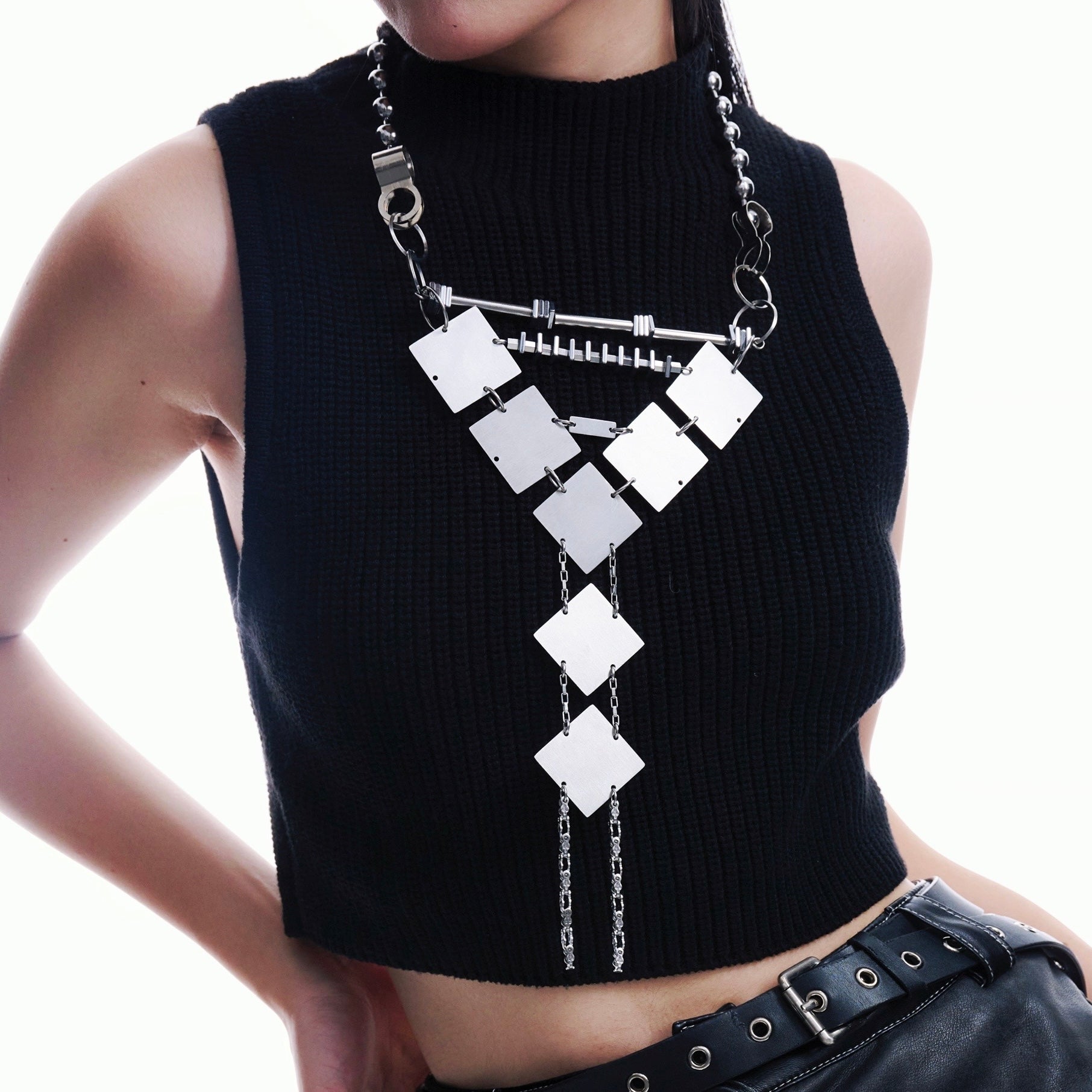 All-titanium Steel Diamond Tie Chain