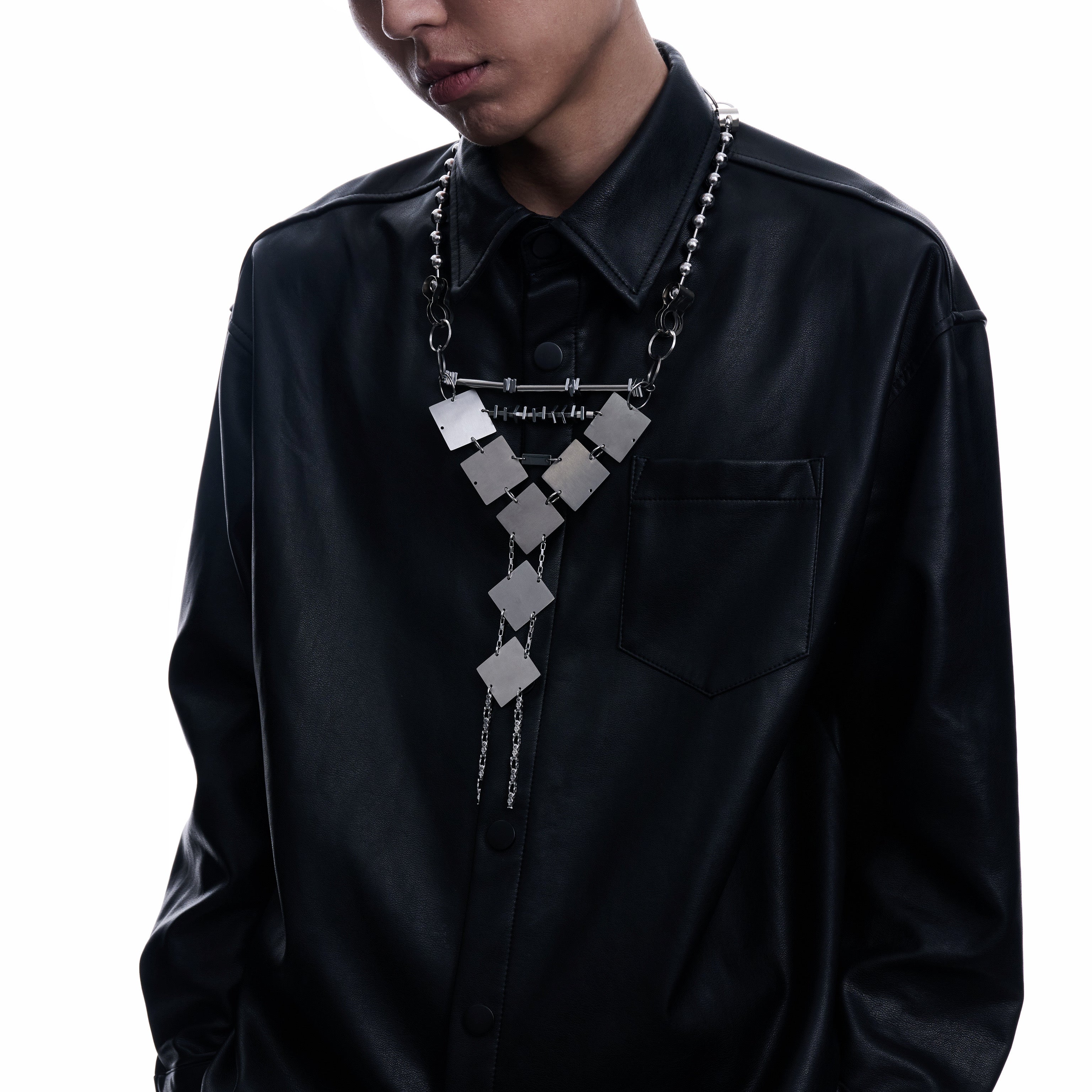 All-titanium Steel Diamond Tie Chain