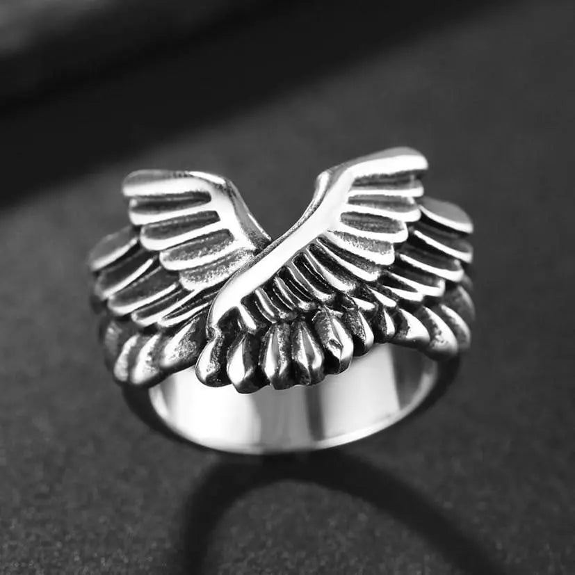 Angel Wing Stainless Steel Ring - Vrafi Jewelry