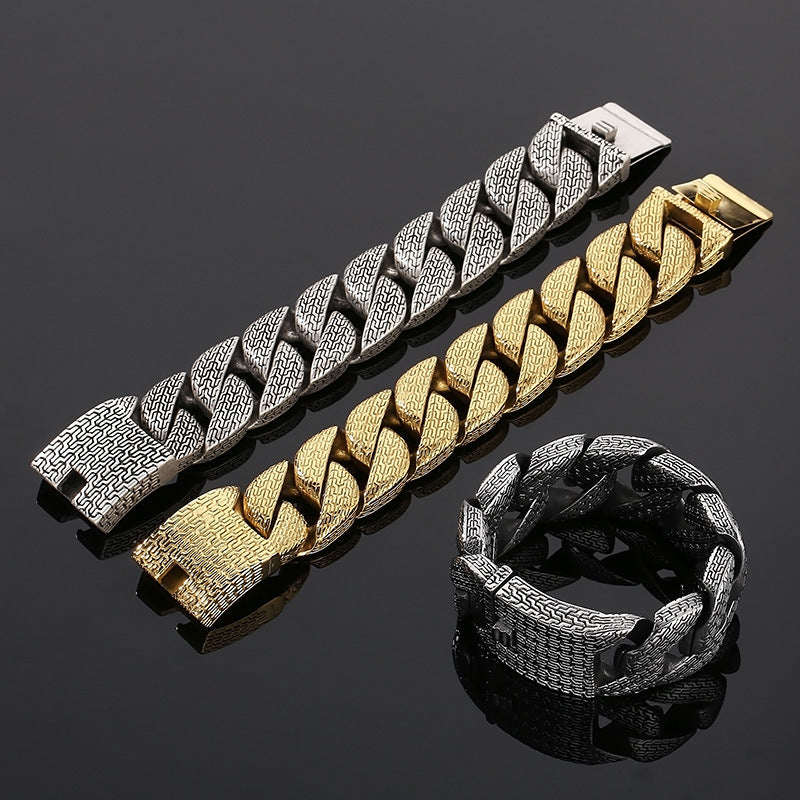 Antique Power Trident 31mm Thick Chain Stainless Steel Men's Bracelet