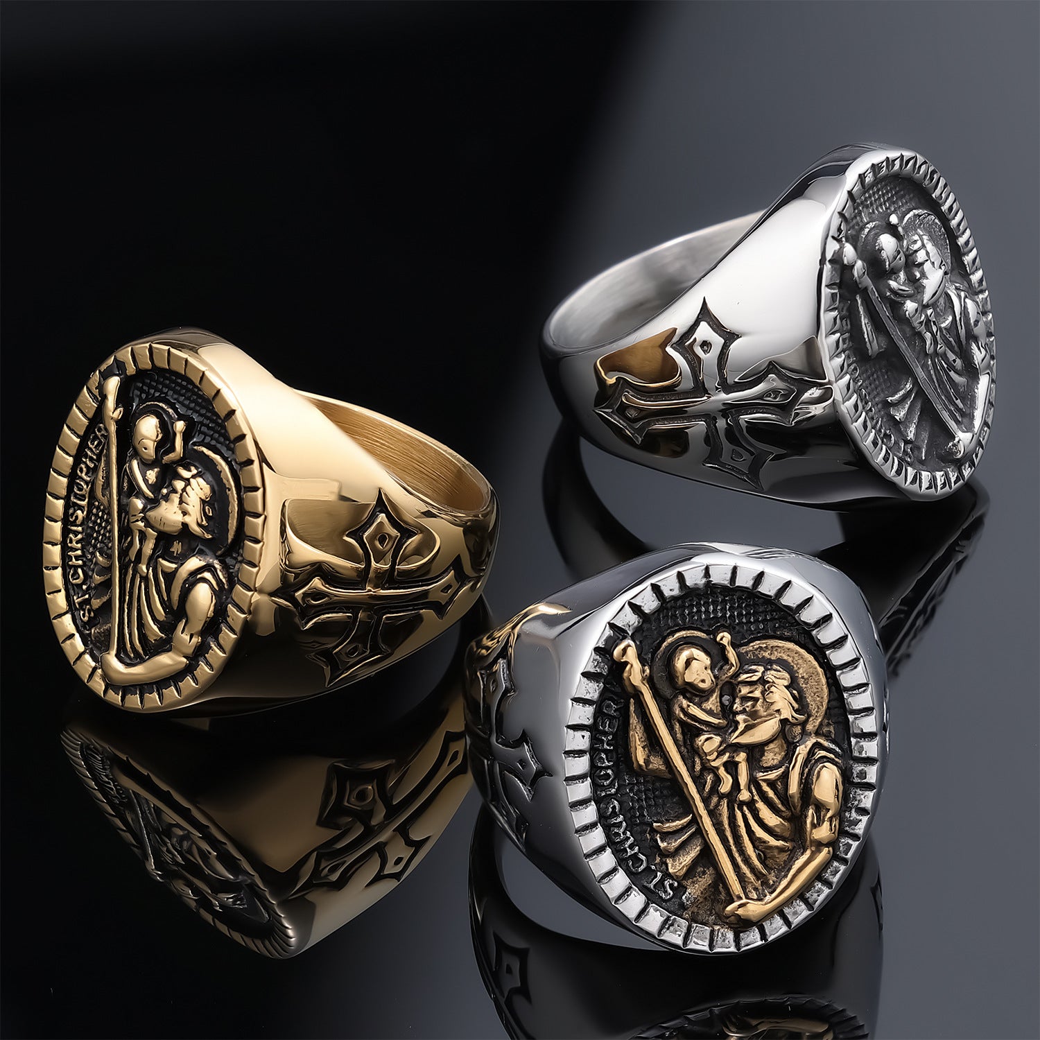 Anubis Ancient Egyptian Symbolism Men's Cross Ring