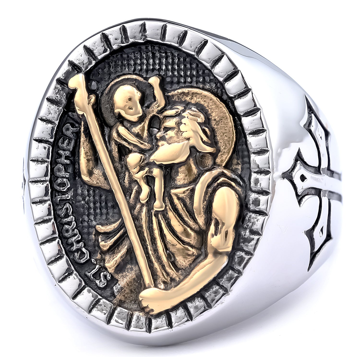 Anubis Ancient Egyptian Symbolism Men's Cross Ring