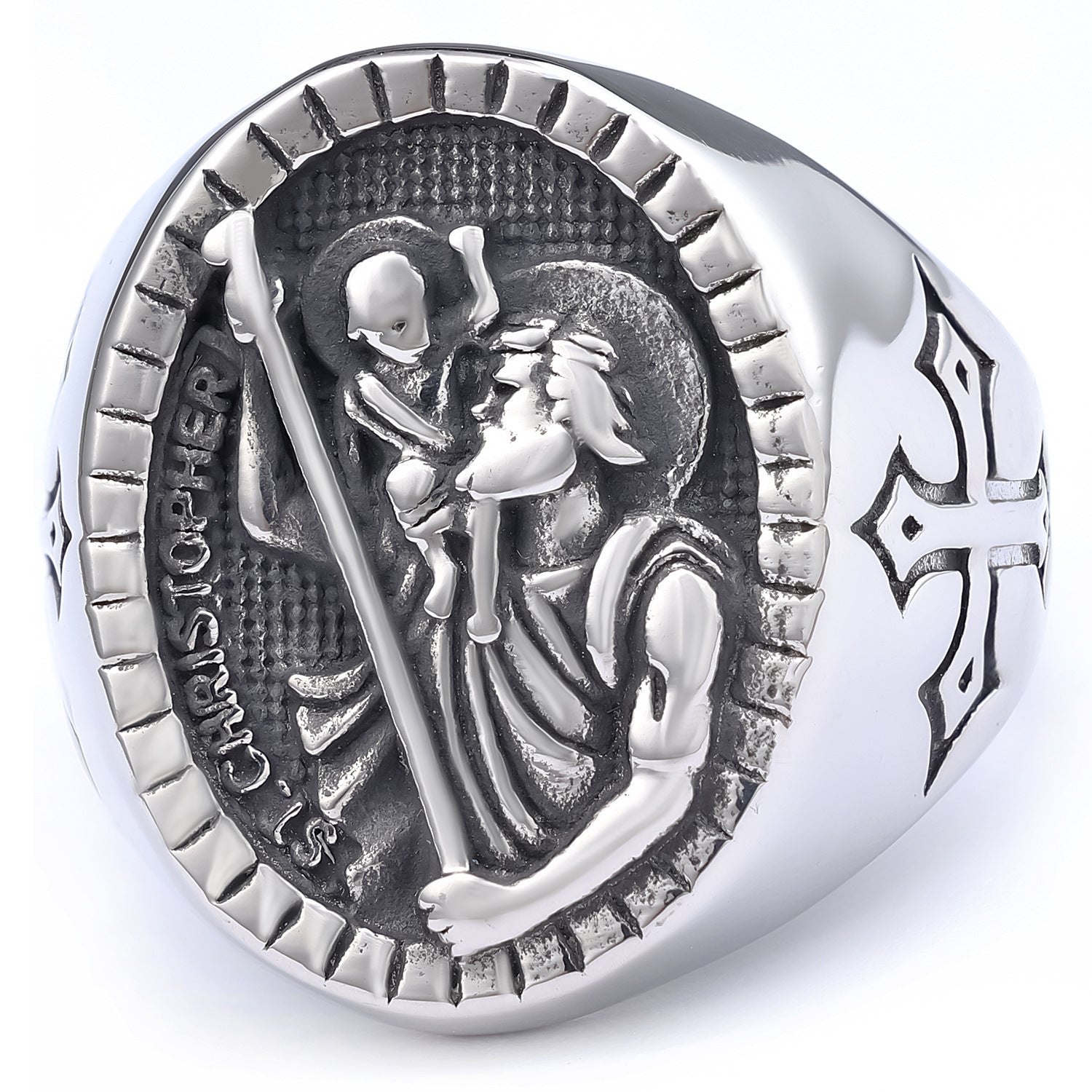 Anubis Ancient Egyptian Symbolism Men's Cross Ring