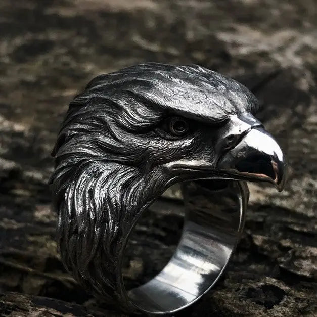 Bald Eagle Silver Ring - Vrafi Jewelry
