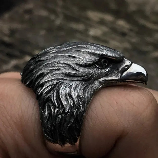 Bald Eagle Silver Ring - Vrafi Jewelry