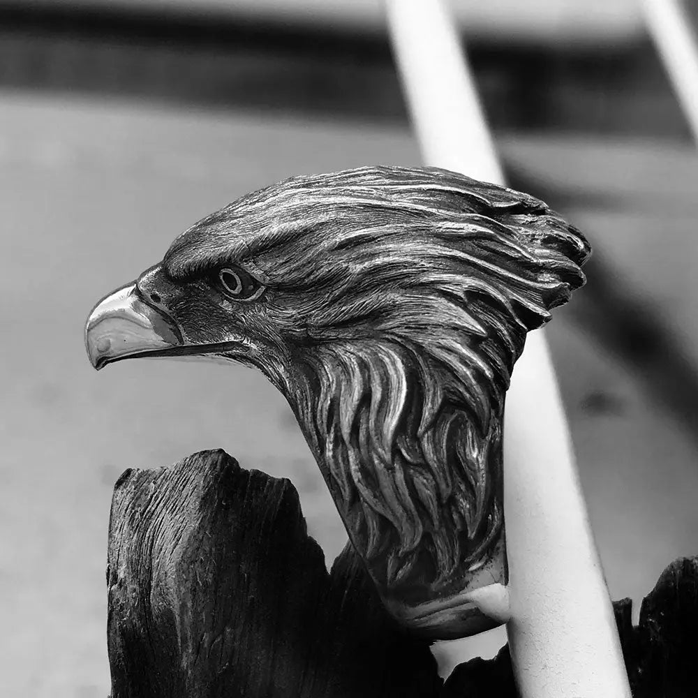 Bald Eagle Silver Ring - Vrafi Jewelry