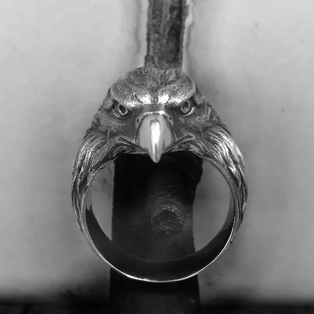 Bald Eagle Silver Ring - Vrafi Jewelry