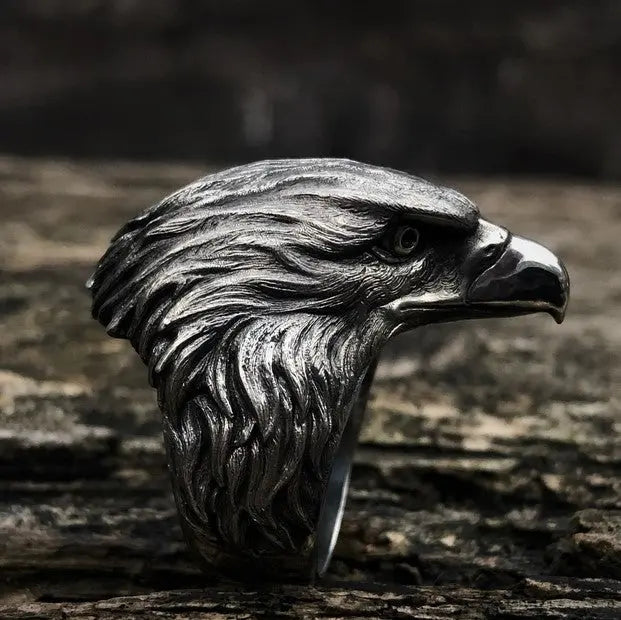 Bald Eagle Silver Ring - Vrafi Jewelry