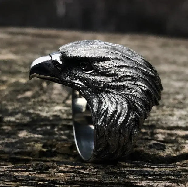 Bald Eagle Silver Ring - Vrafi Jewelry