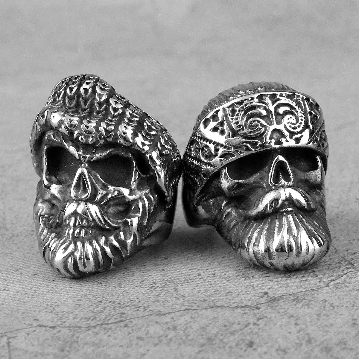 Beard Skull Fearless Stainless Steel Ring VRAFI