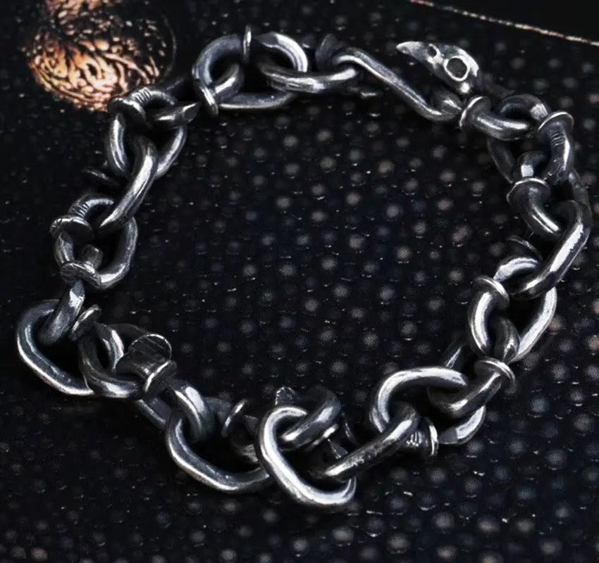 Bending Nails Heavy Sterling Silver Bracelet VRAFI