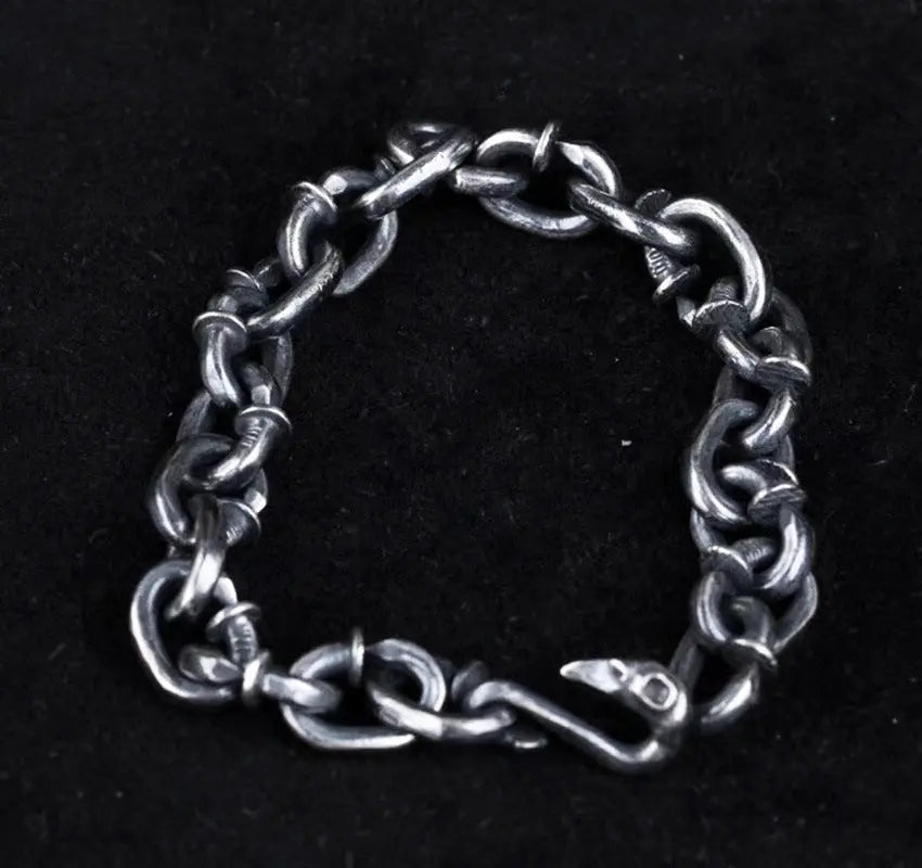 Bending Nails Heavy Sterling Silver Bracelet VRAFI