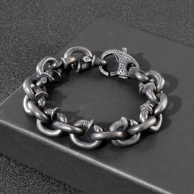 Bent Nails Heavy Stainless Steel Bracelet VRAFI