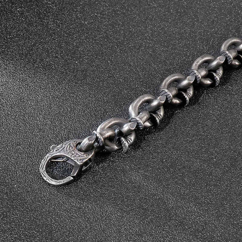 Bent Nails Heavy Stainless Steel Bracelet VRAFI