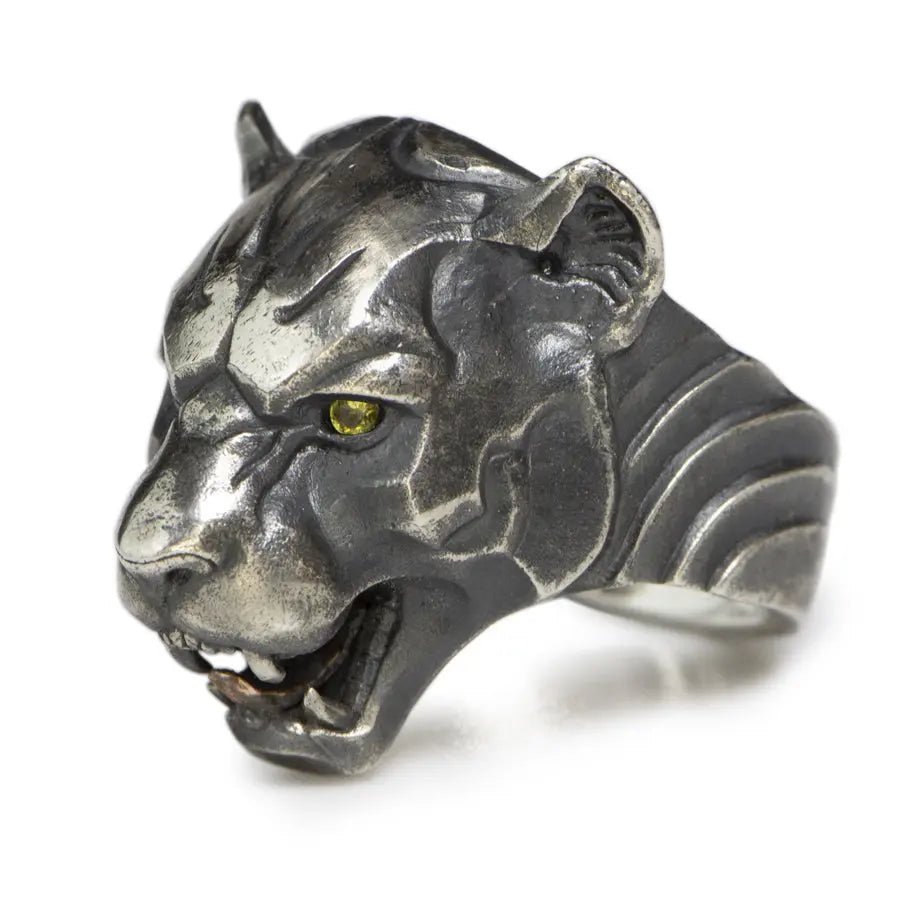 Black Jaguar Sterling Silver Ring - Vrafi Jewelry