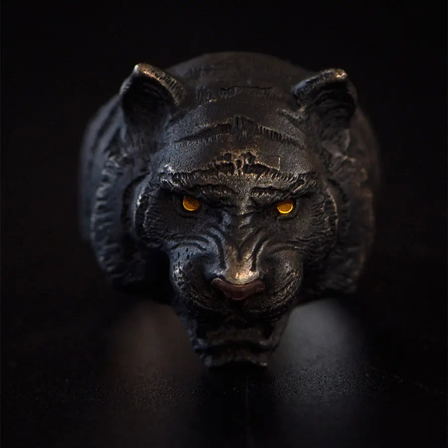 Black Tiger Sterling Silver Ring - Vrafi Jewelry