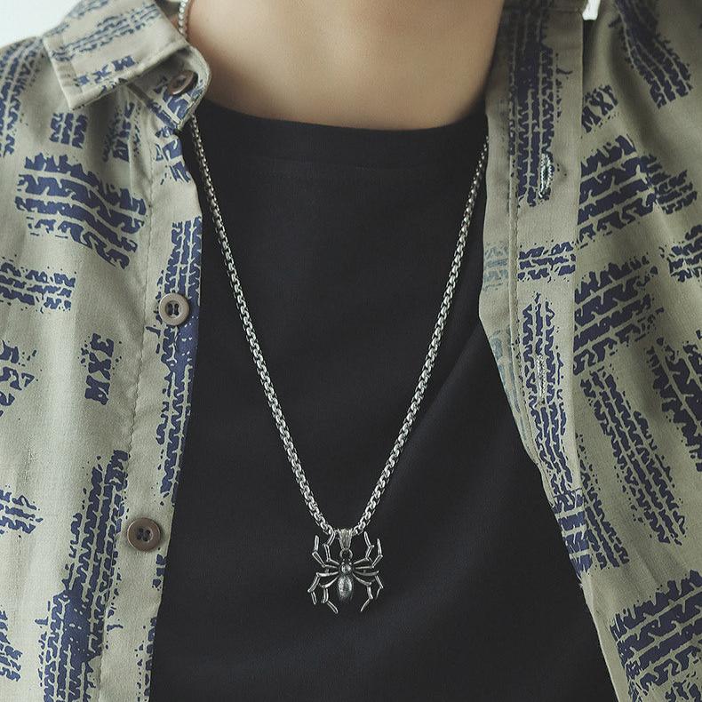 Bold Punk Spider Men's Necklace