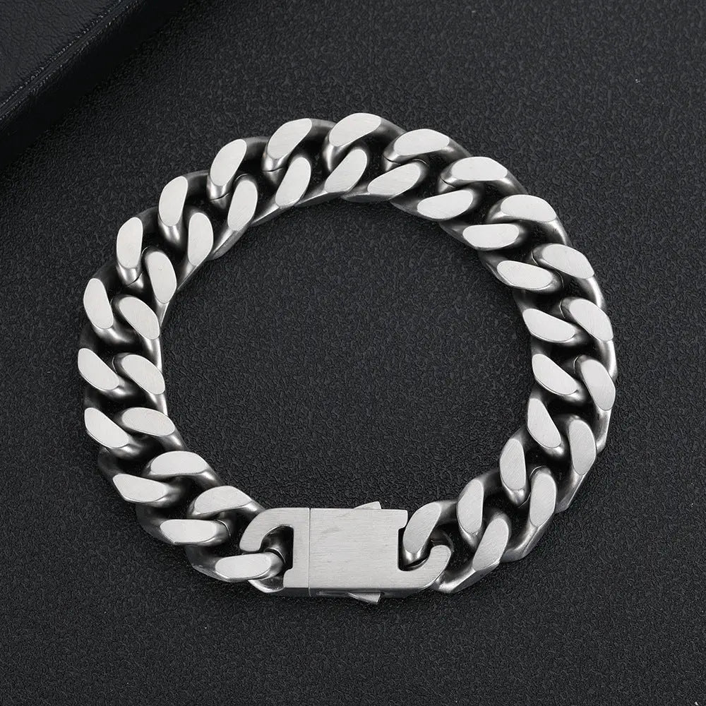 Brushed Cuban stainless steel bracelet VRAFI