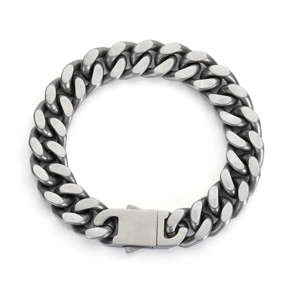 Brushed Cuban stainless steel bracelet VRAFI