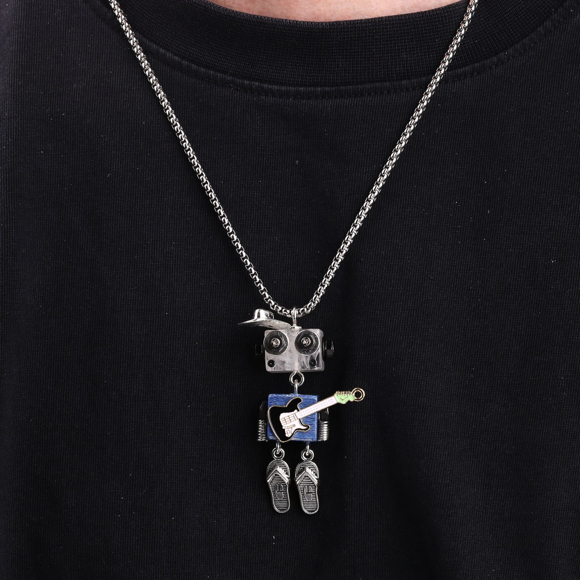 Collier en acier inoxydable avec chaîne cubaine