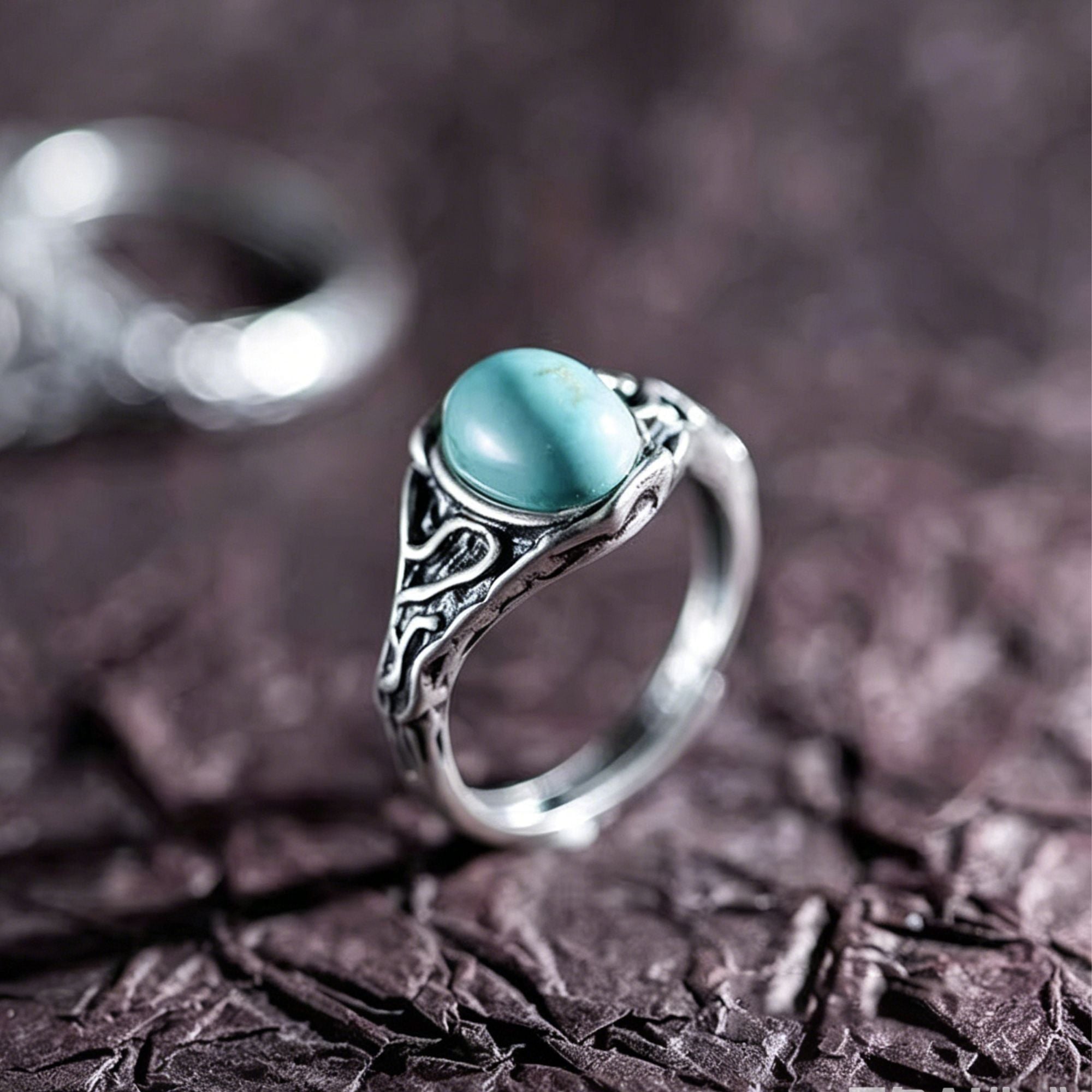 Vintage Western Turquoise 925 Sterling Silver Ring