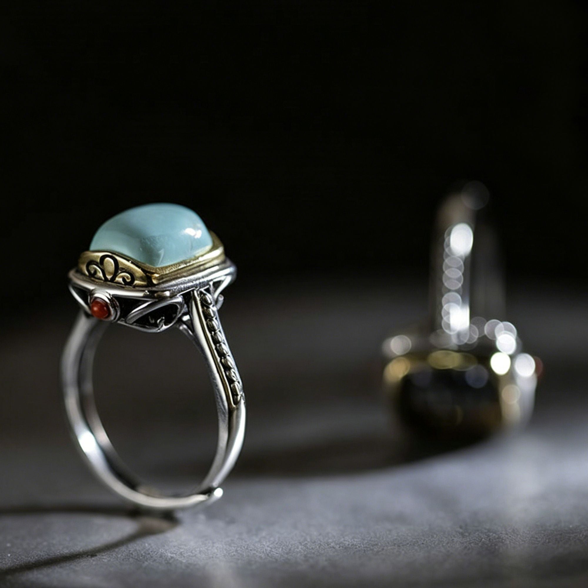 Anillo de acero inoxidable con forma de cuerpo 3D