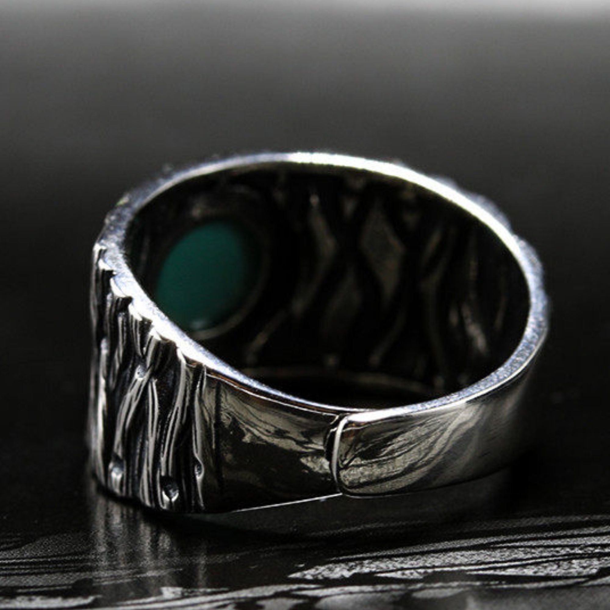 925 Sterling Silver Organic Textured Turquoise Ring