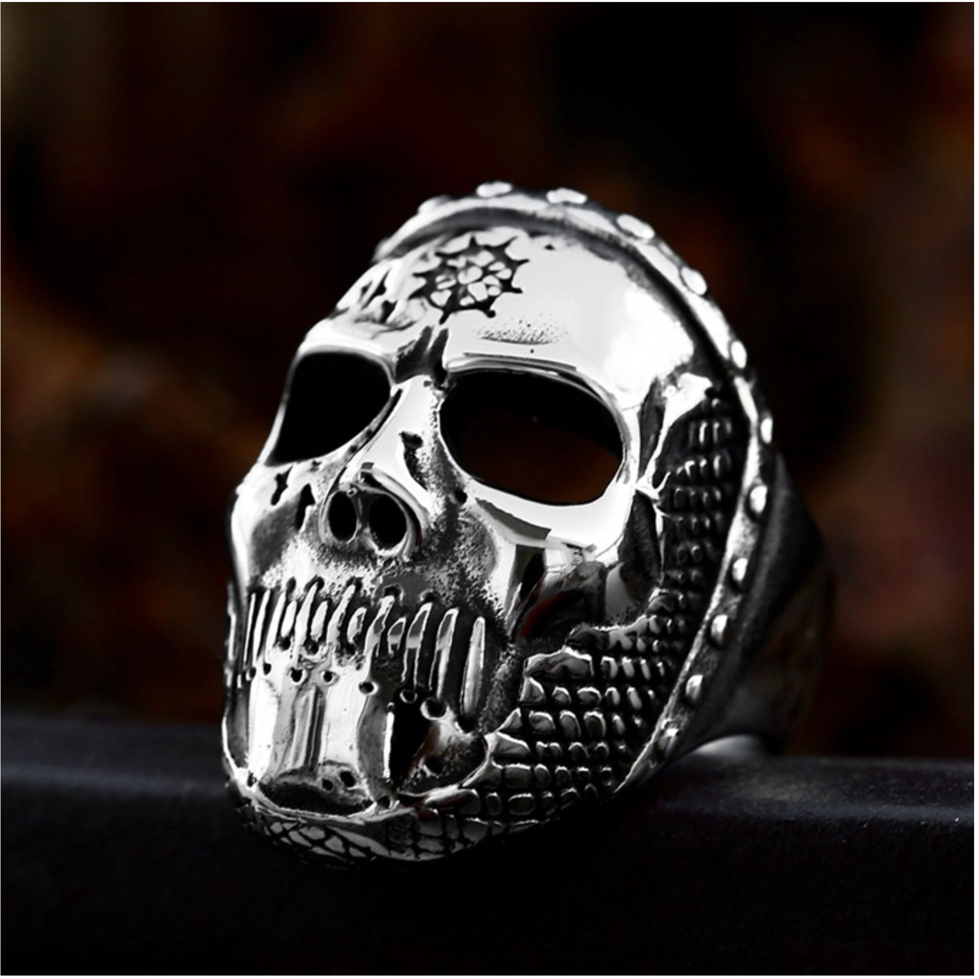 Chaos Star Skull Stainless Steel Ring