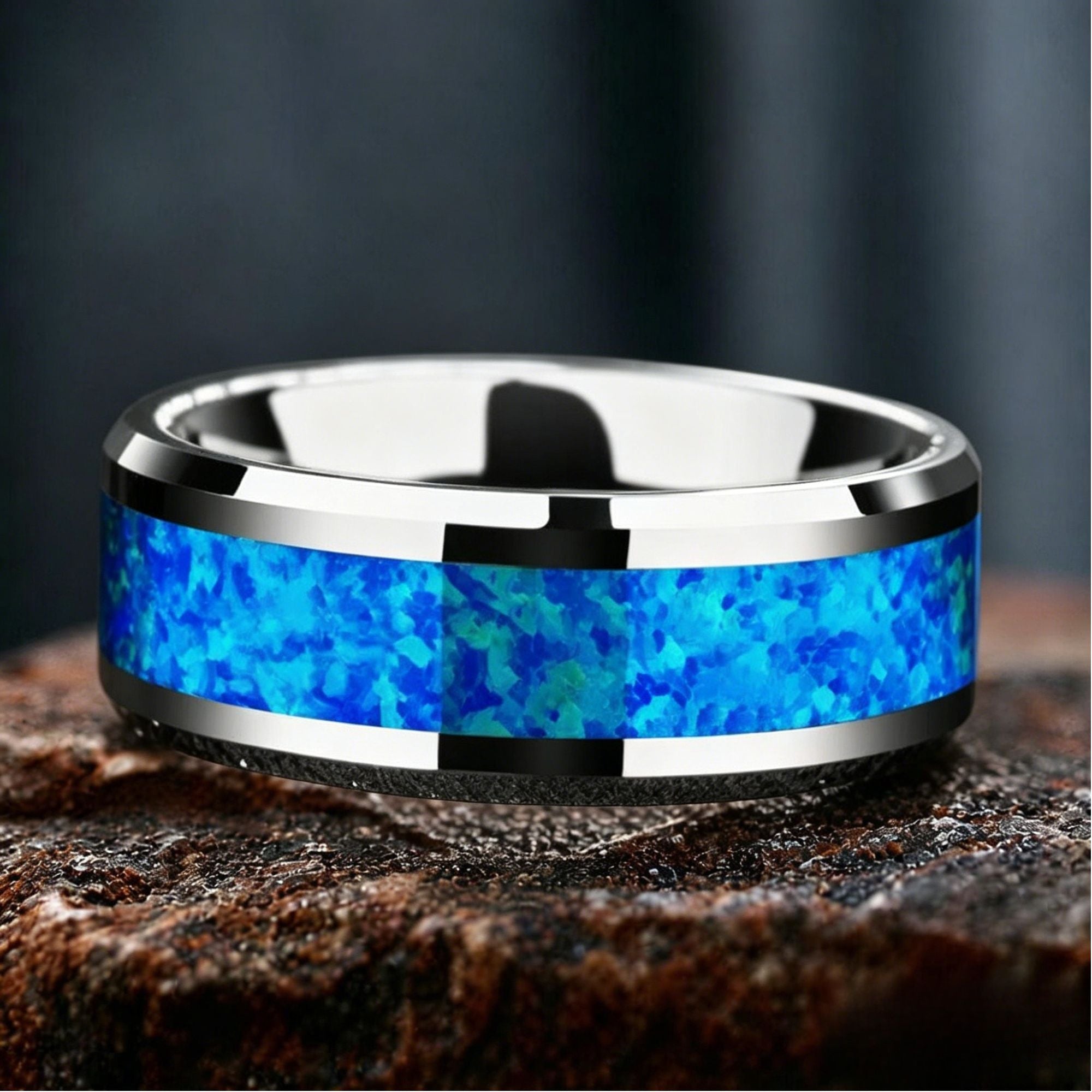 Sapphire Stainless Steel Simple Band
