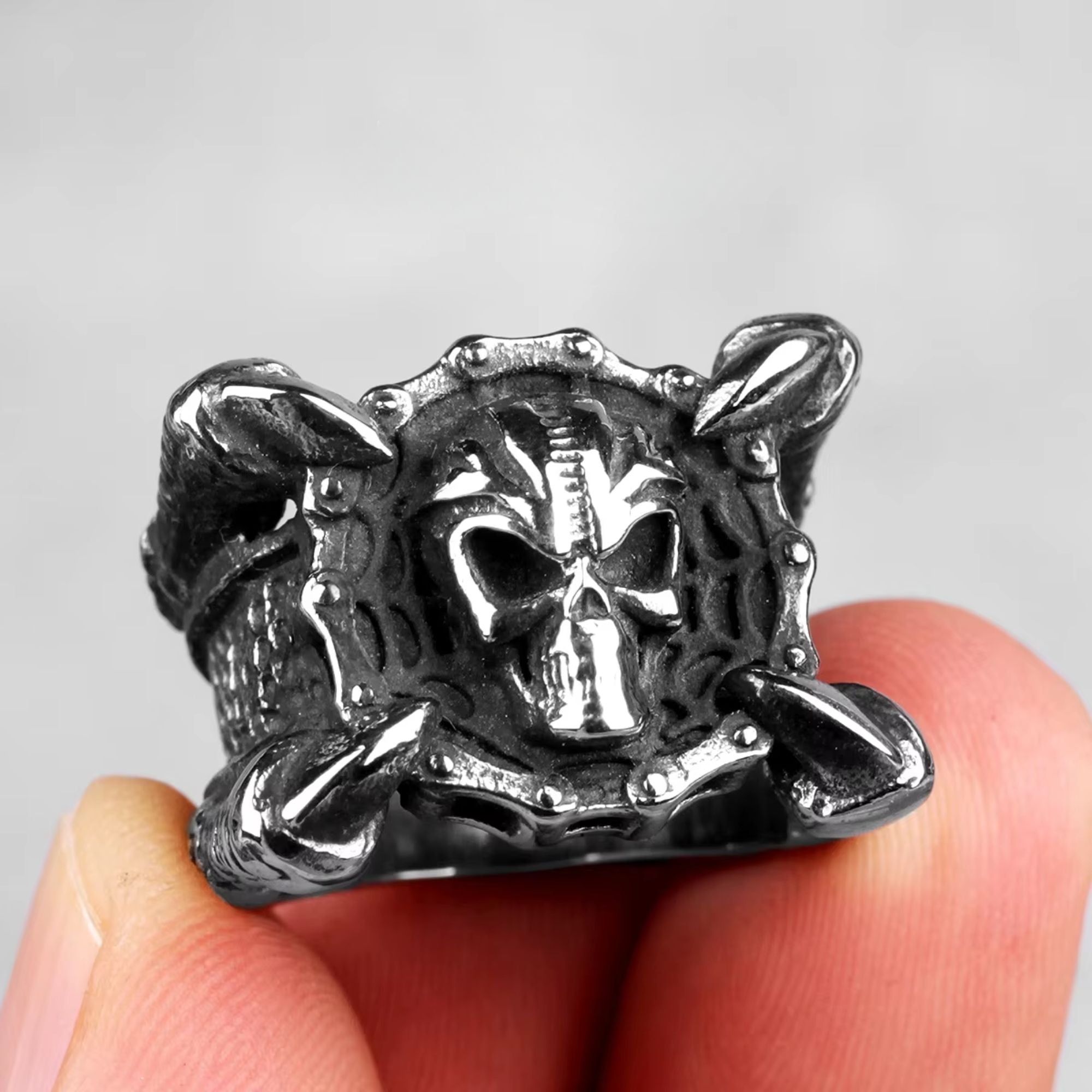 Textura De Flor Con Anillo De Acero Inoxidable Esmaltado