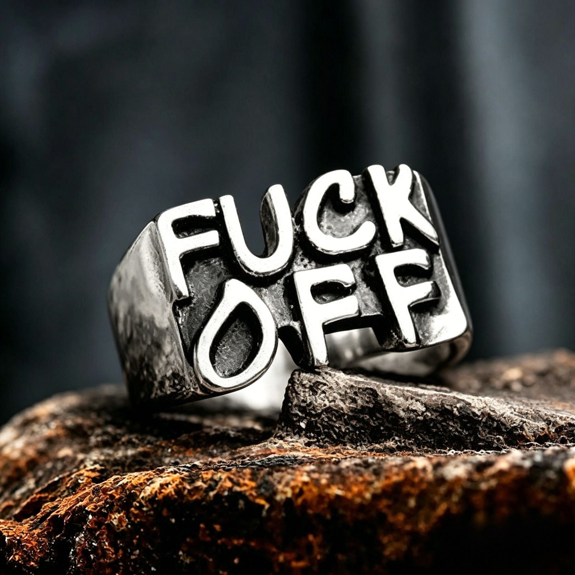 F**K Off Stainless Steel Simple Ring