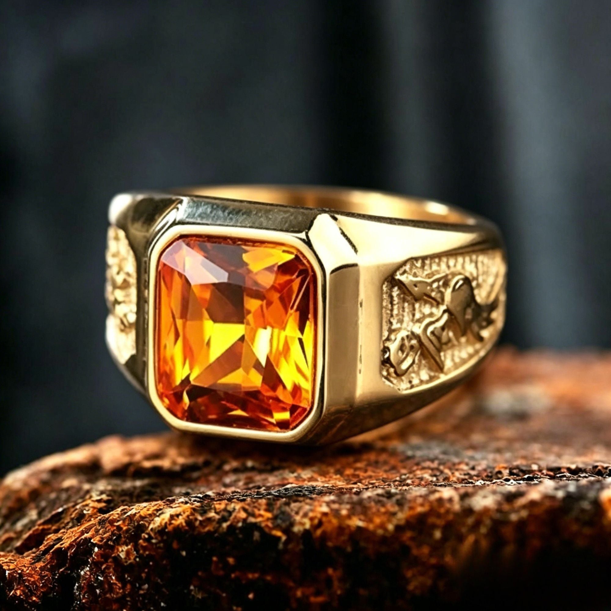 Phoenix vergoldeter Edelsteinring