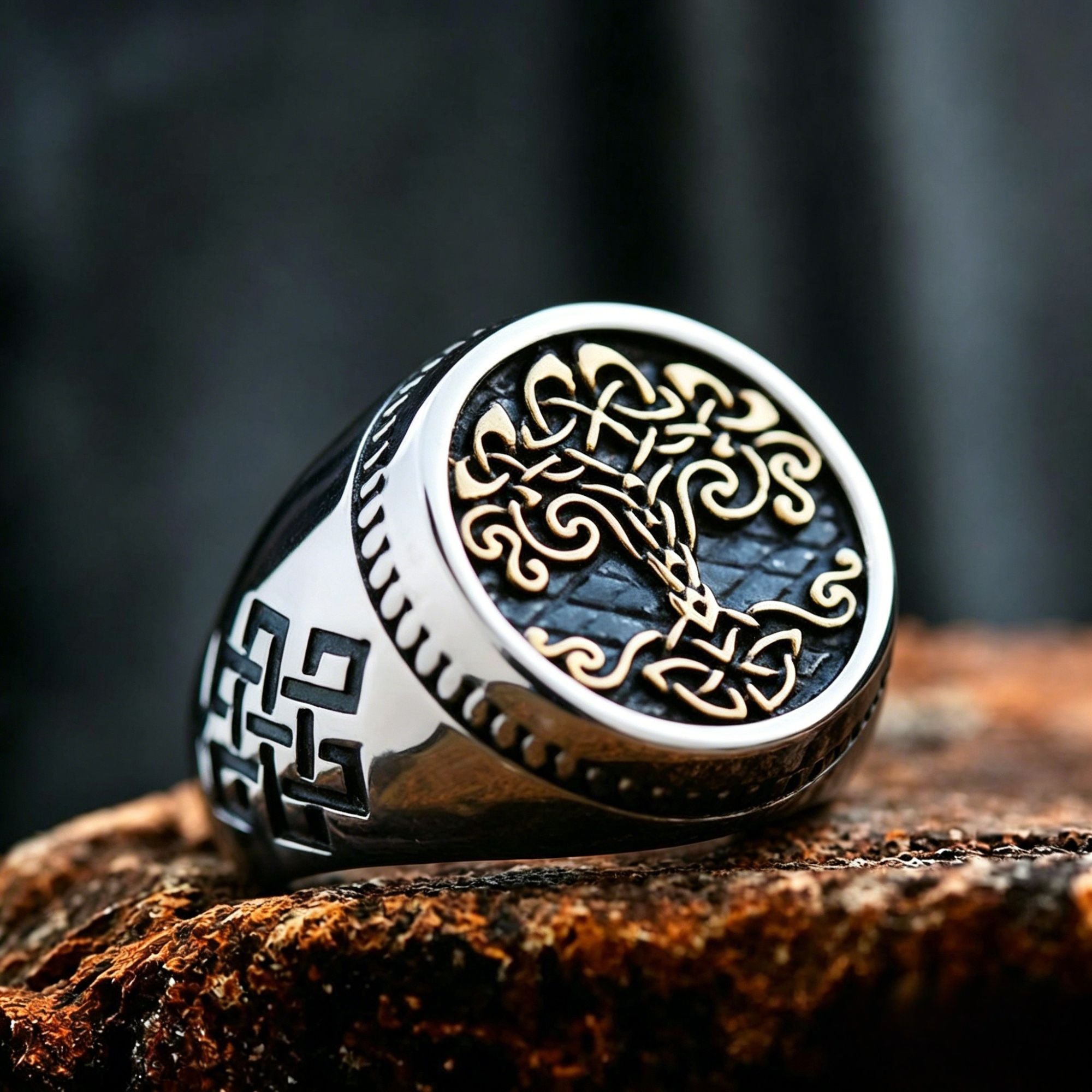 Yggdrasil Celtic Knot Stainless Steel Ring