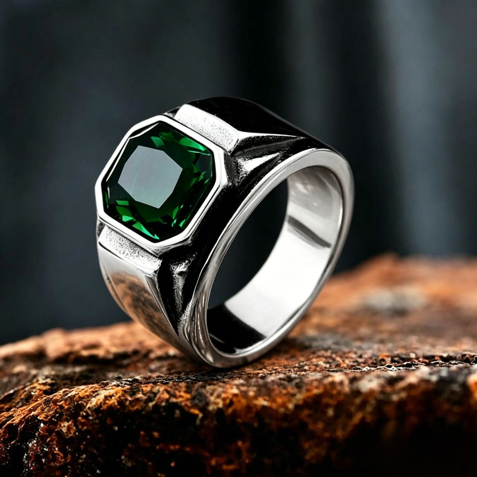 Zircon Stone Stainless Steel Simple Ring