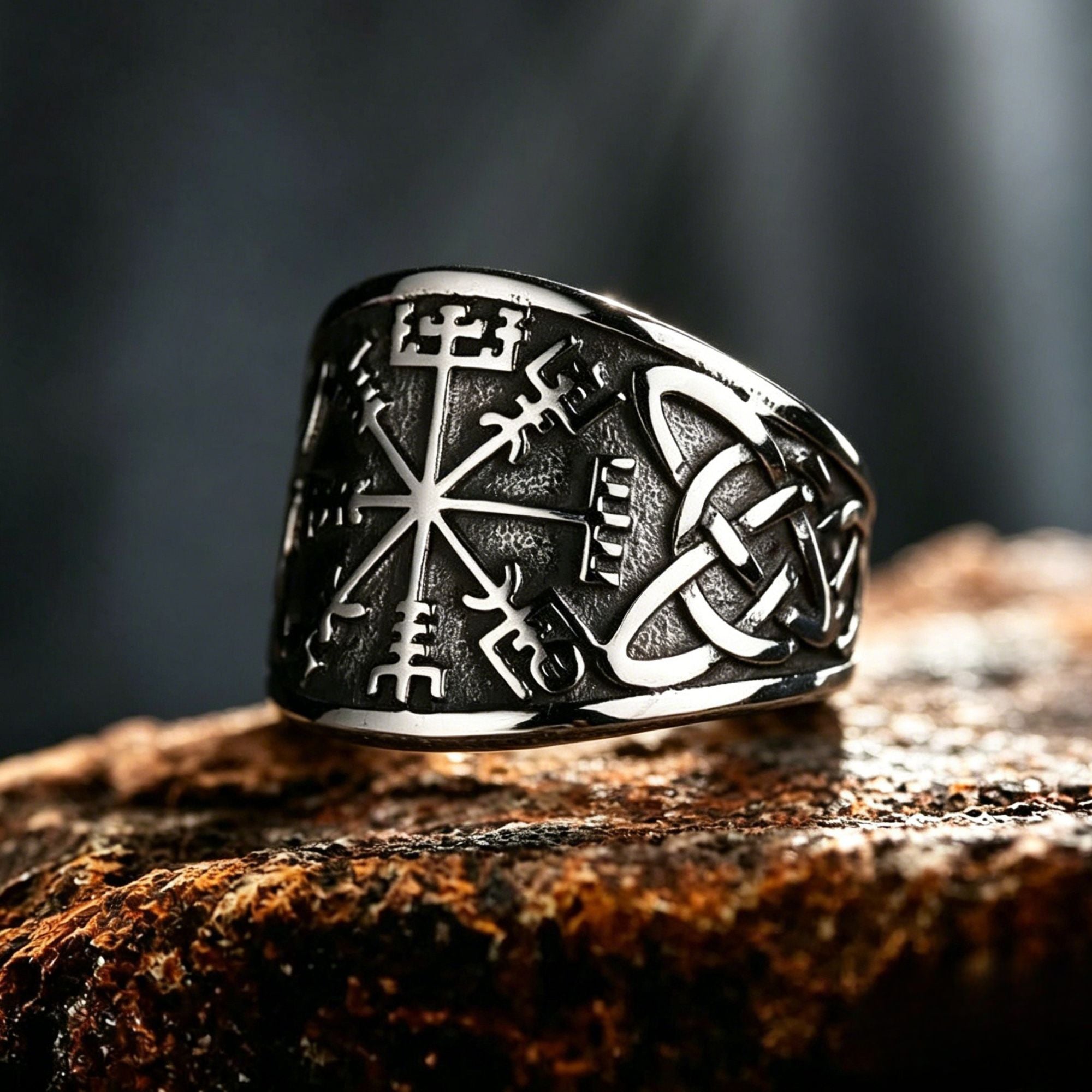 The Viking Vegvísir Stainless Steel Ring