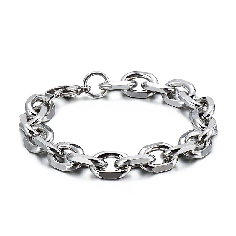 Cable Link Lobster Clasp Stainless Steel Bracelet VRAFI