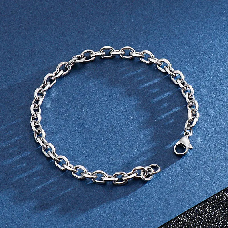 Cable Link Lobster Clasp Stainless Steel Bracelet VRAFI